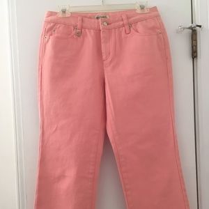 Michael Kors Pink Cutoff Frayed  Leg Jeans Sz 4